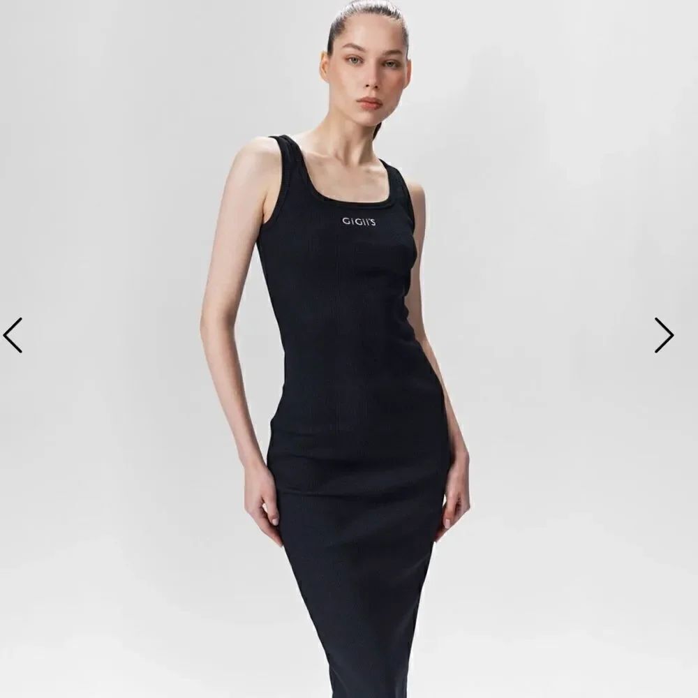 GIGII’s SoHo Black Ribbed Midi Dress NWT XS - Picture 3 of 11